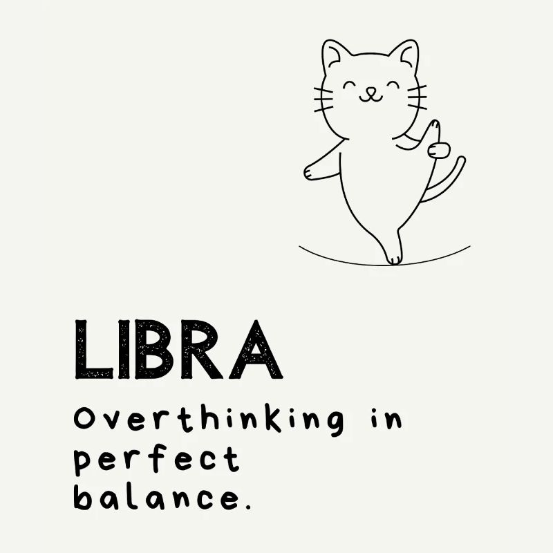 Funny Libra Cartoon – Balanced Overthinker