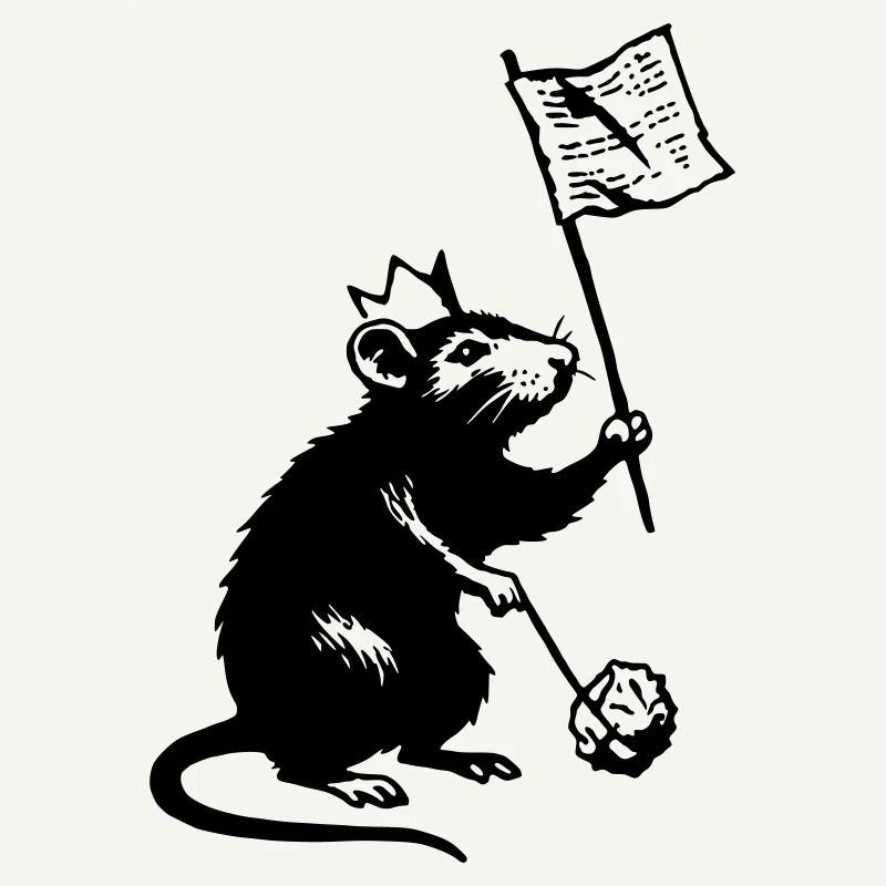 Rat with flag
