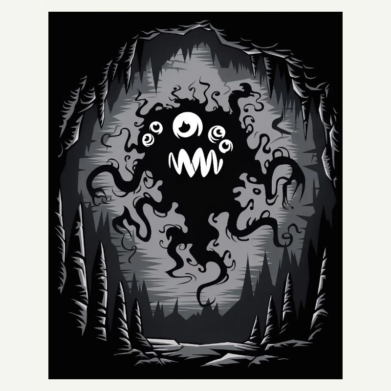 Dark Cave Monster Tentacule Graphique
