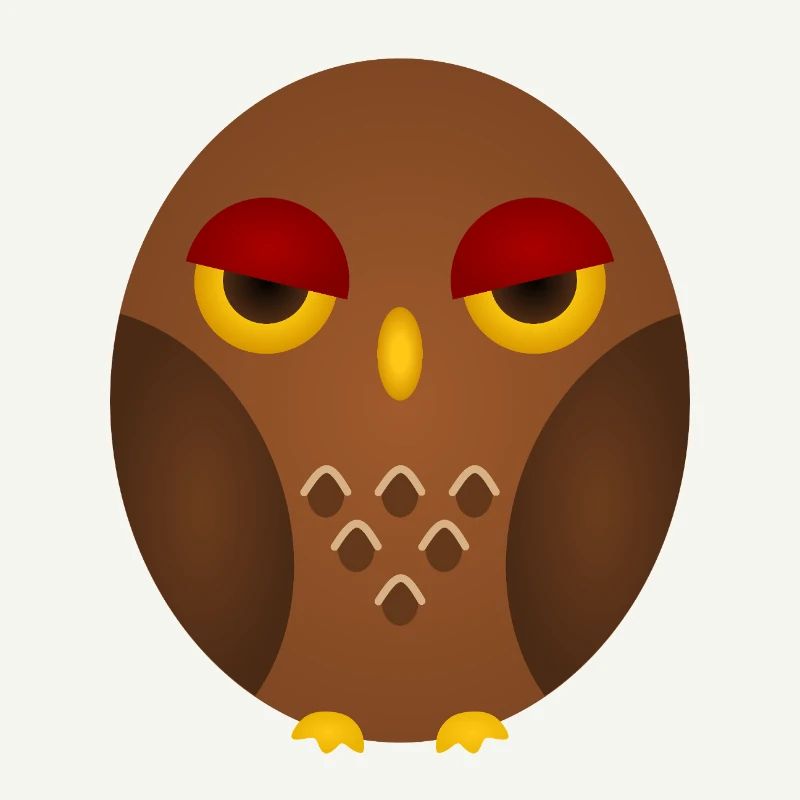 Grumpy Owl Silhouette