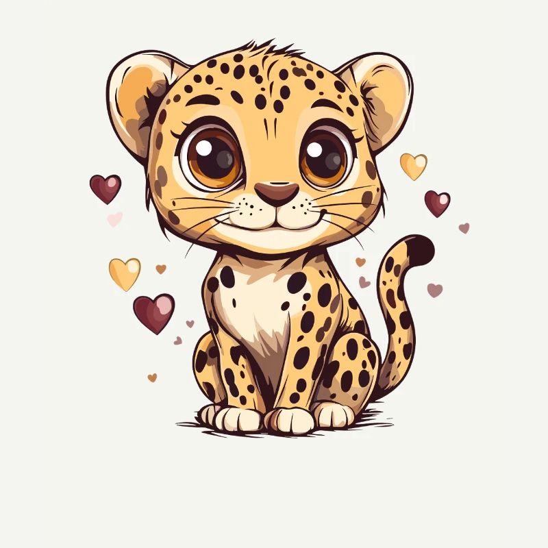 Mignon léopard garçon coeur design