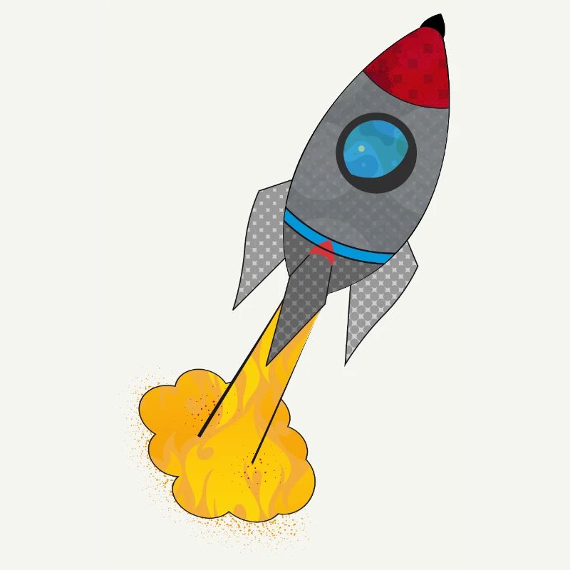 Farbenfrohe Rakete beim Start