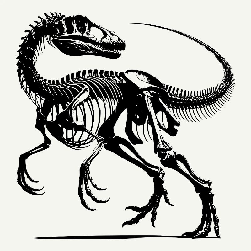 Raptor Dinosaurier Knochenarbeit aus der Urzeit