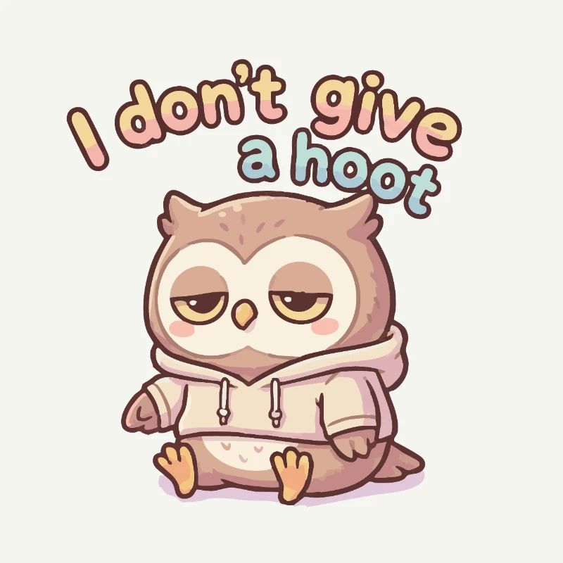 Lazy Owl Pullover Hoodie Saying