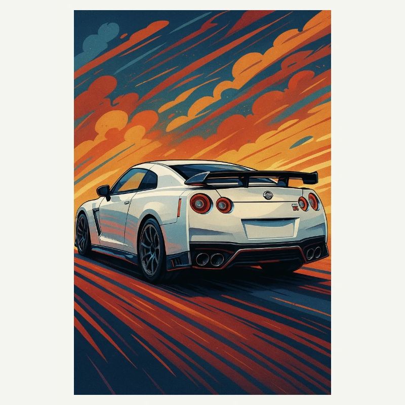 Illustrations de la GT-R Sprint du coucher de soleil