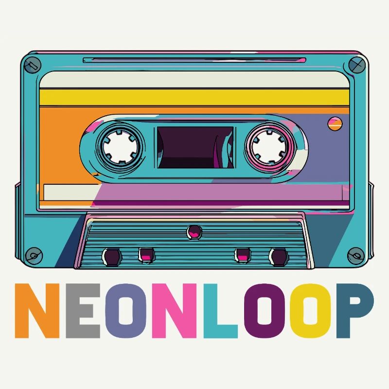 Conception de cassette en boucle néon