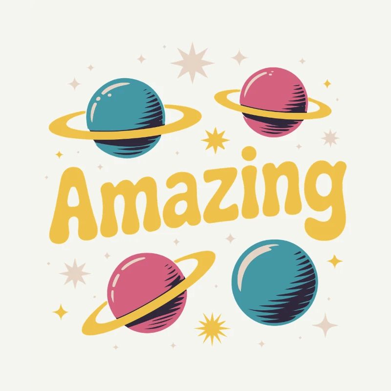 Amazing Planets Retro Space Design