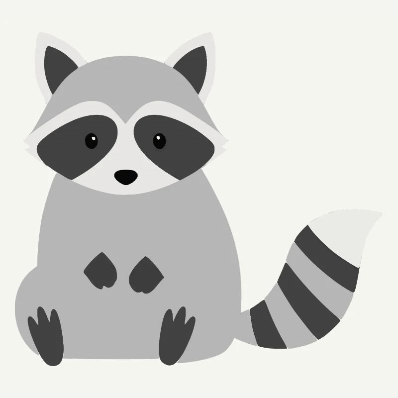 Süßer sitzender Waschbär minimalistischen Stil