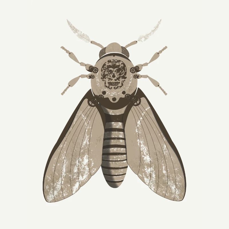 Papillon de nuit crâne dans le style steampunk