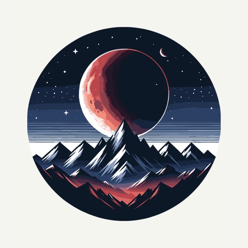 Moonlight over mountain range