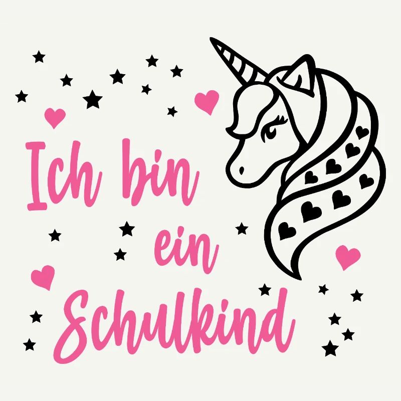 Ich bin ein Schulkind Schule Einschulung Einhorn