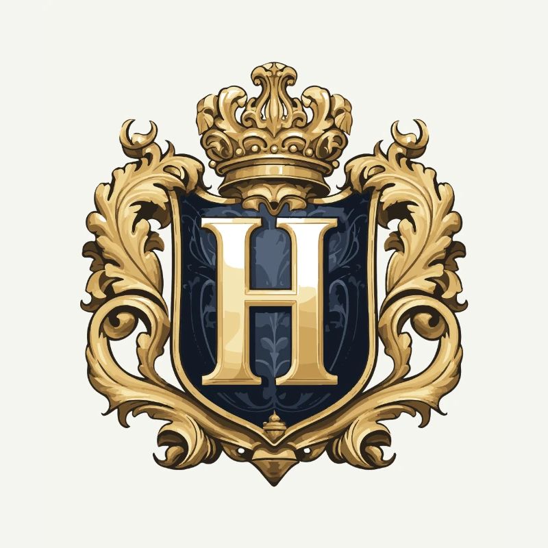 H Buchstabe Name Krone
