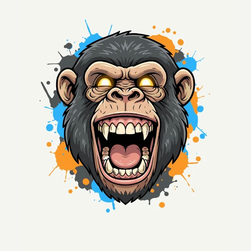 Schreiender Gorillakopf Splash
