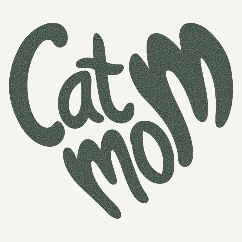 Lettrage en forme de cœur de maman chatte avec texture granuleuse