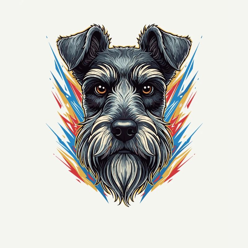 Farbexplosion Schnauzer Portrait