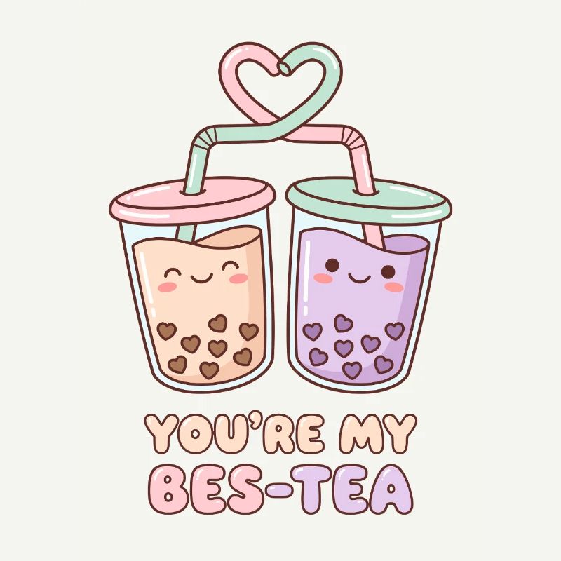 Du bist mein Bes-Tea süßer Boba Bubble Tea Bester Freund