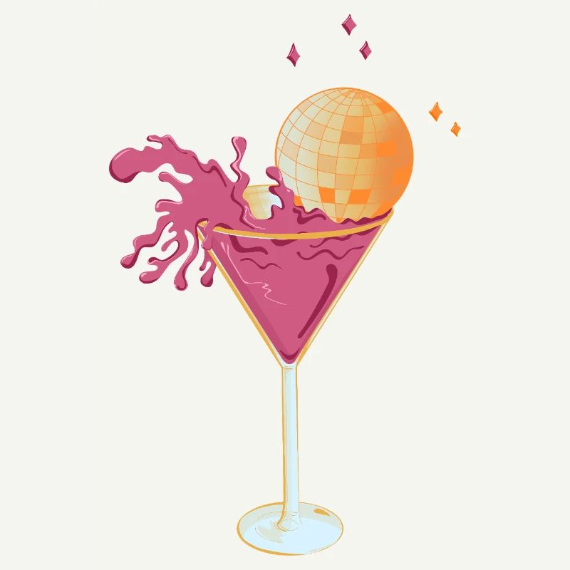 Disco Cocktail – Pinker Martini mit spritzender Di