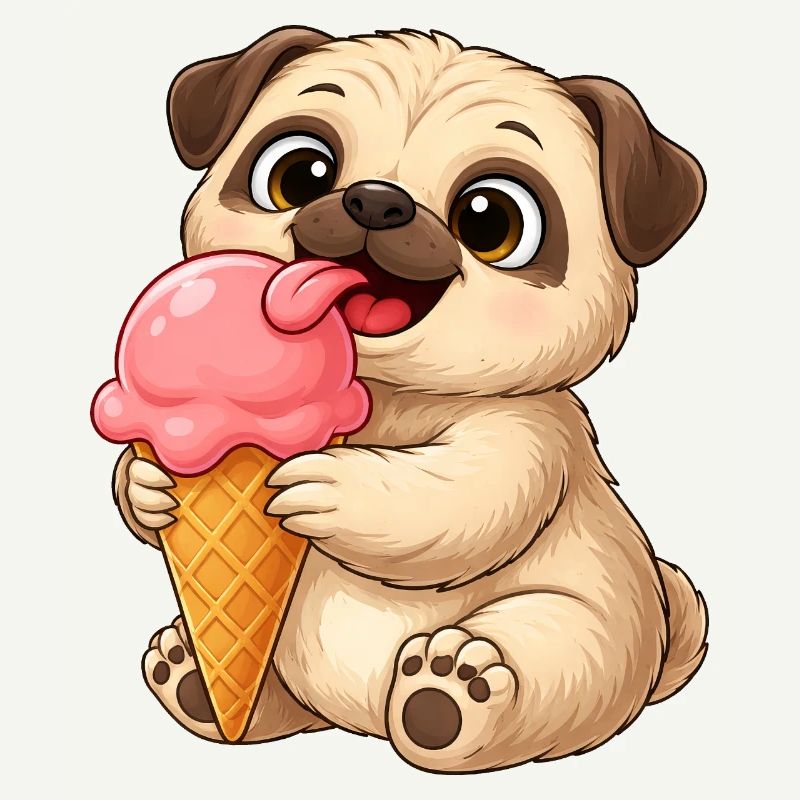 Süßer Hund mit Eis Cartoon
