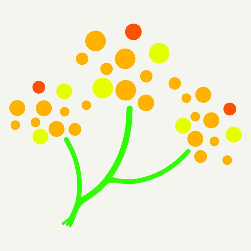Neon Dotted Tree Burst