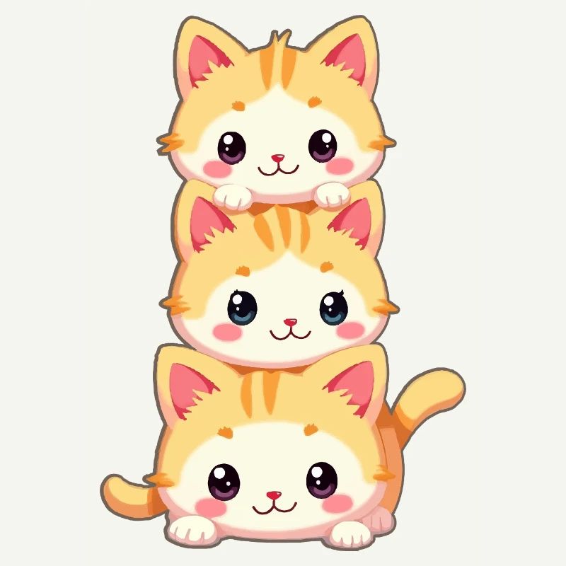 Trio de chatons empilés