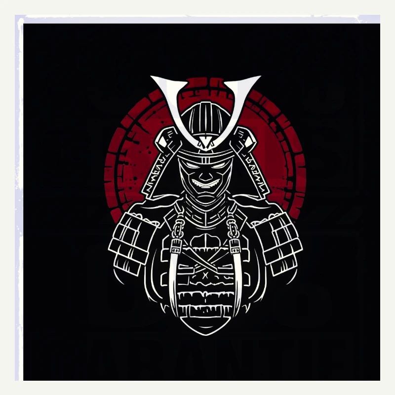 Samurai-Helm mit rotem Wappen