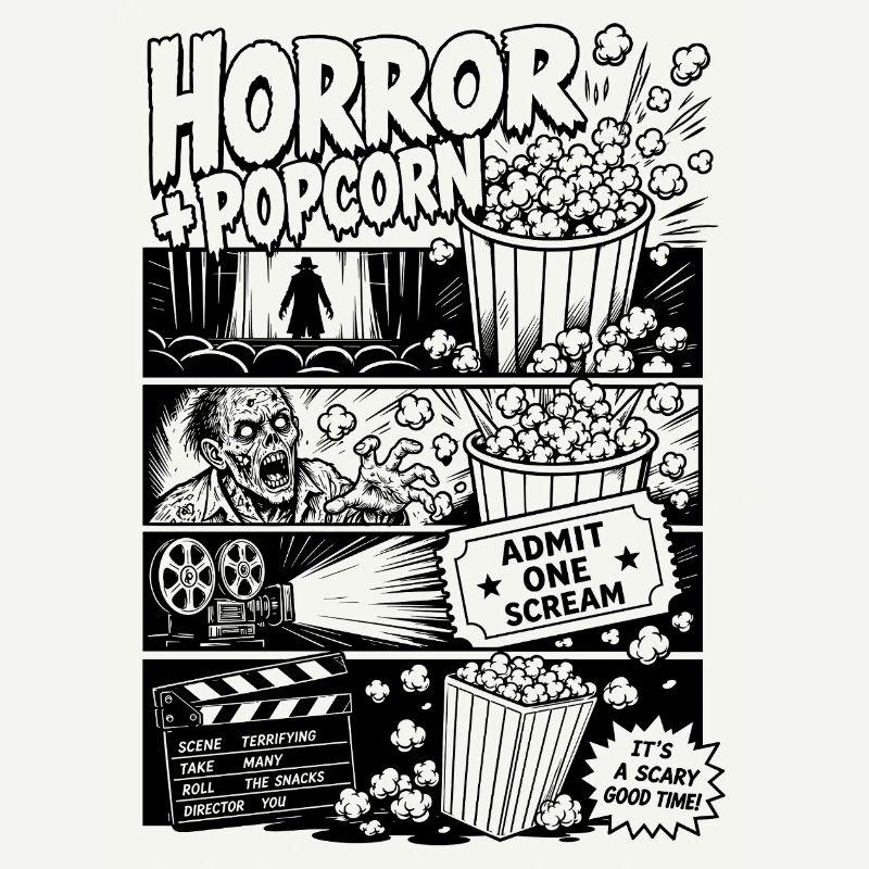 Horror Plus Popcorn Retro