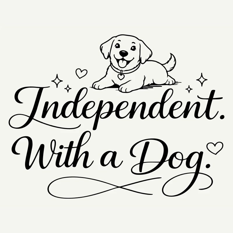 Indépendant. Avec un chien.