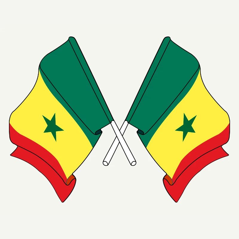 Deux drapeaux croisés par le Sénégal