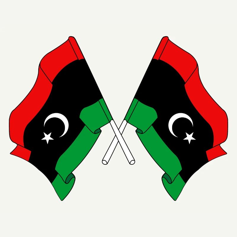 Two flags Libya