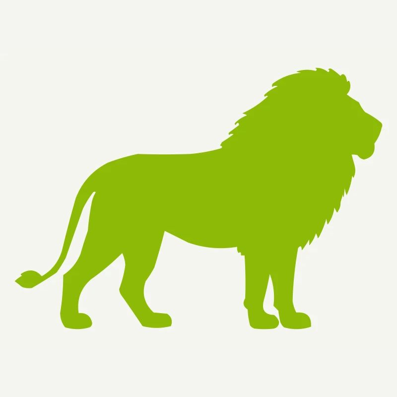 Silhouette de Lion Vert Néon
