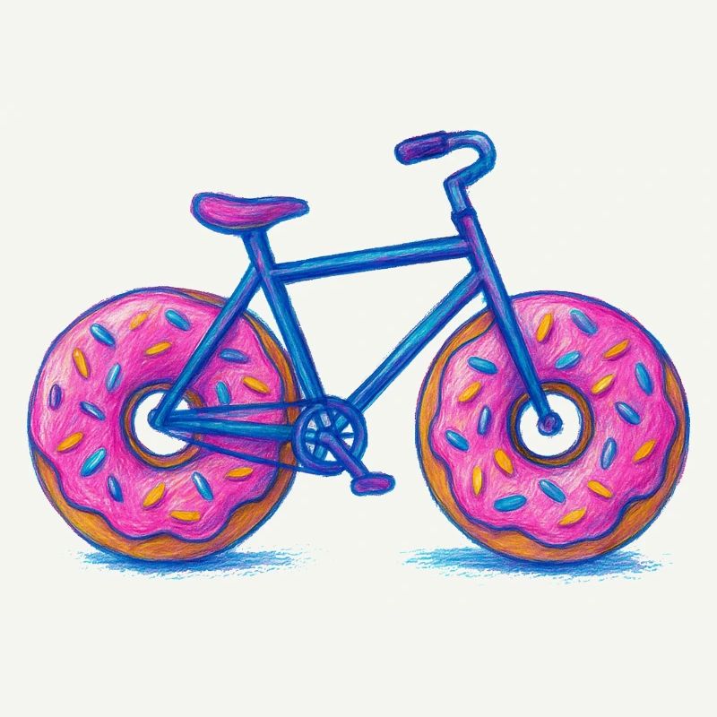 Conception de vélo beignet coloré