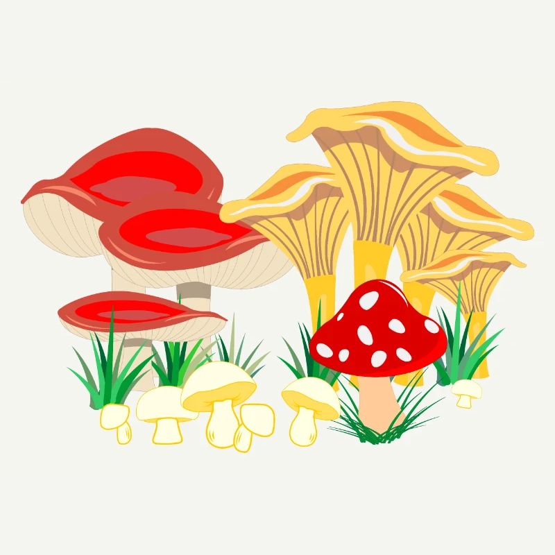 Composition colorée des champignons