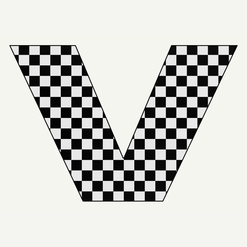 V – Checkerboard Typography Statement