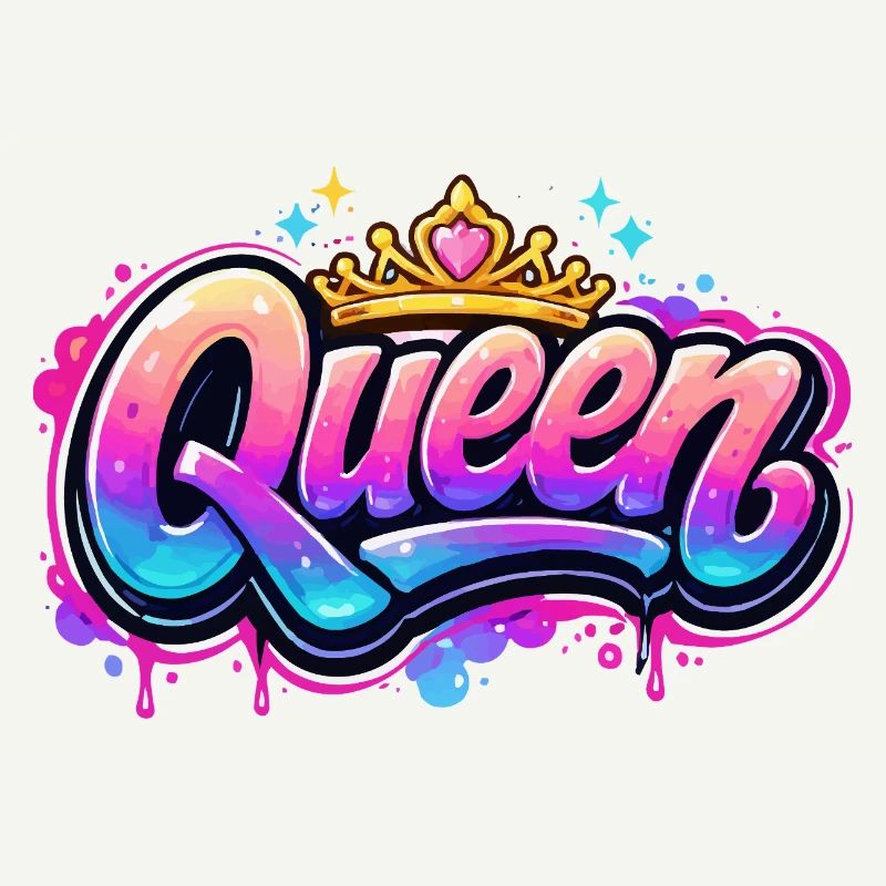 Queen Graffiti Crown Design