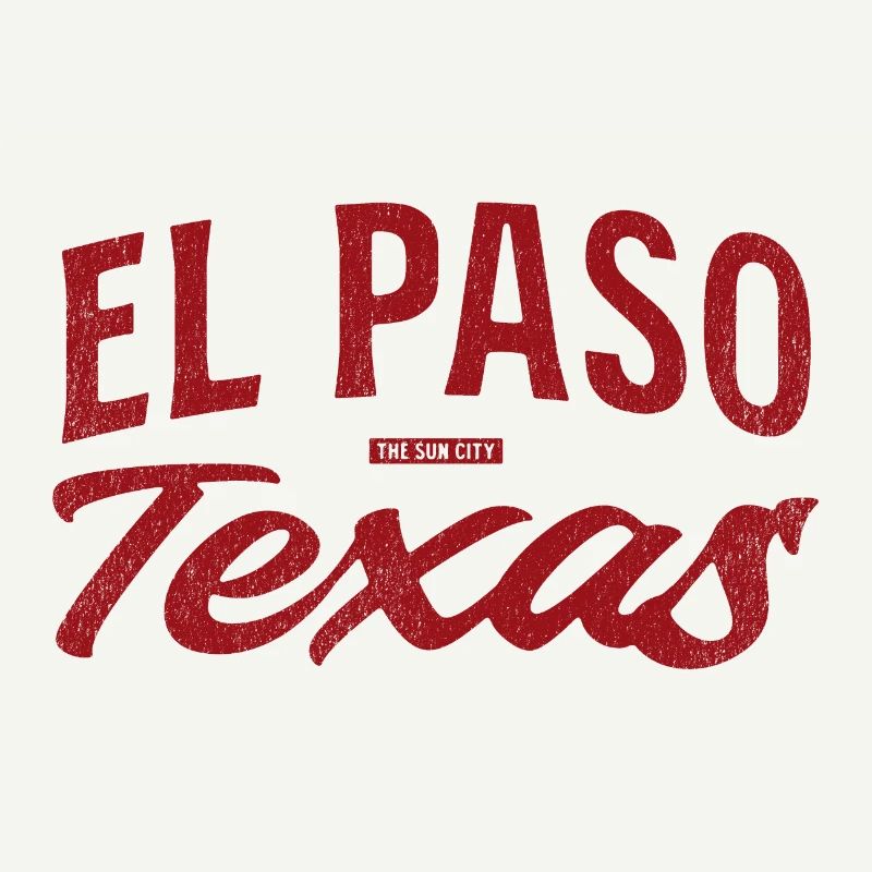 El Paso Texas Retro Script