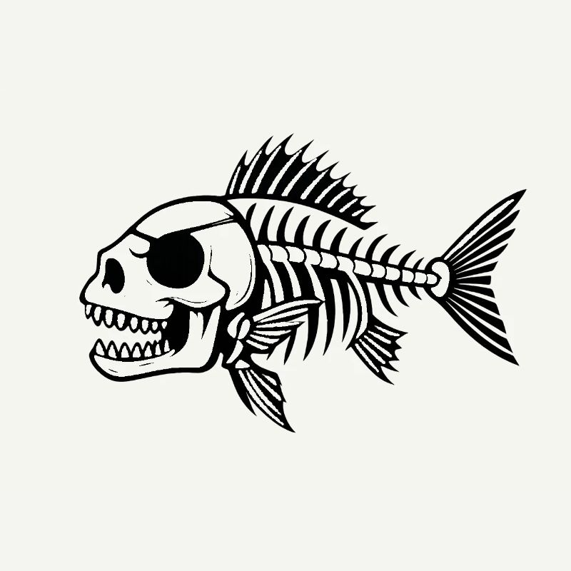 Fish Skeleton Silhouette