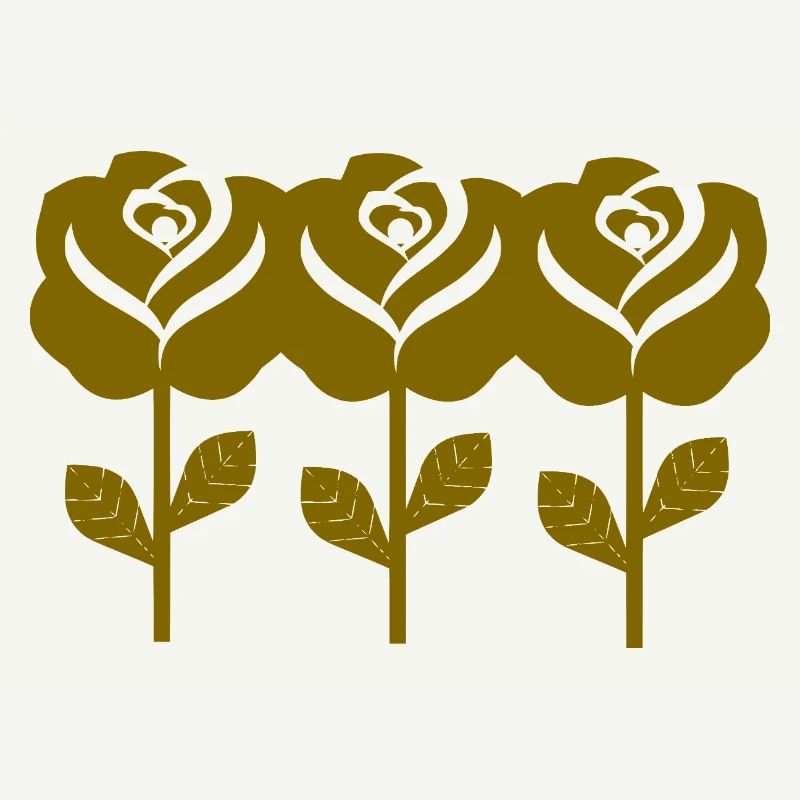 Graphic Golden Roses Pattern