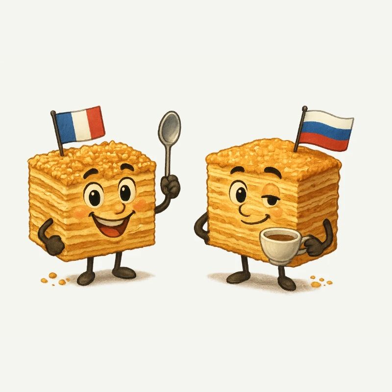 Drapeaux Mille-Feuille contre Napoléon russe