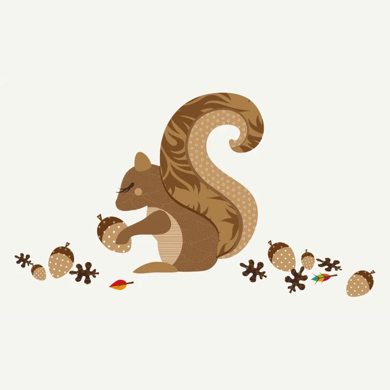 Ein Eichhörnchen mit einer Eichel