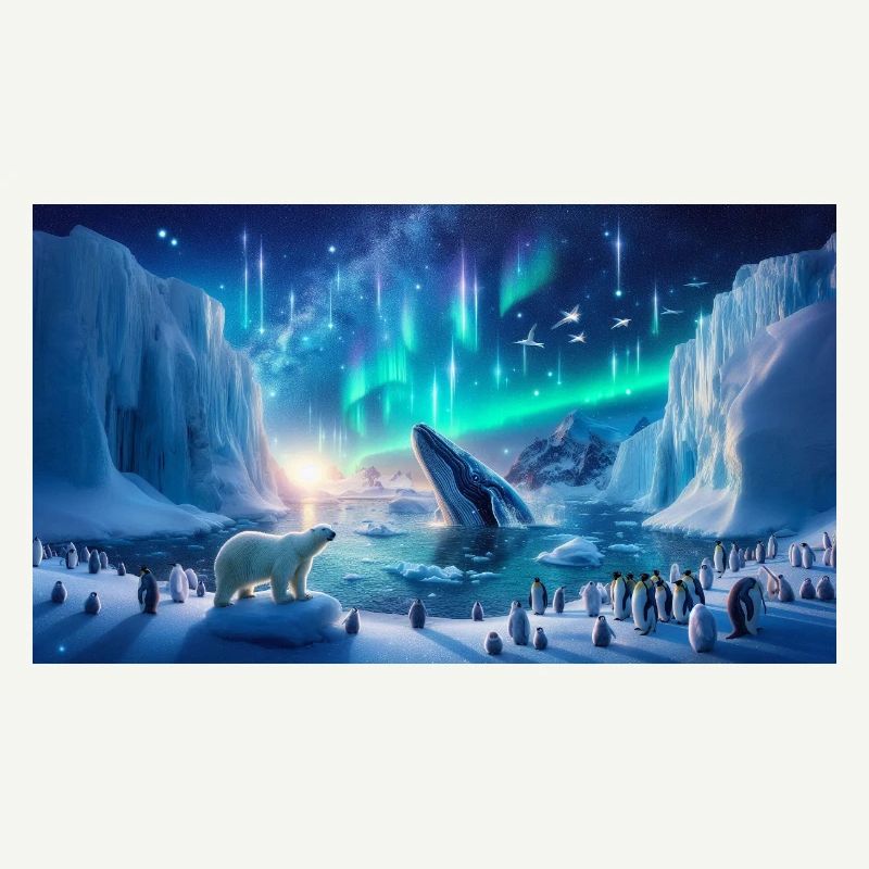 Polarpolarlichter und Wale