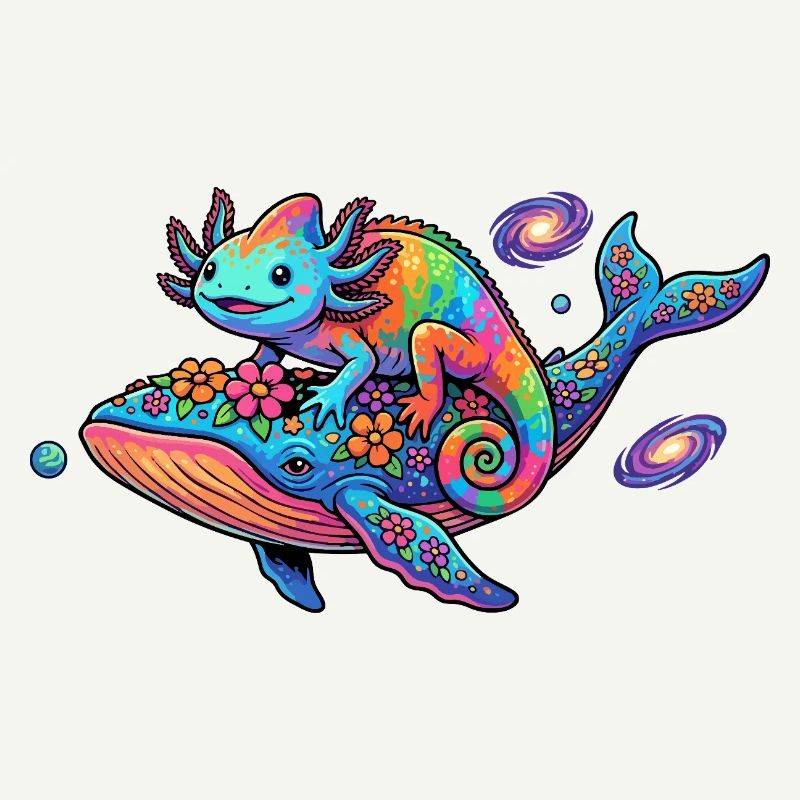 Galactic Gecko Rainbow Chameleon Space Travel