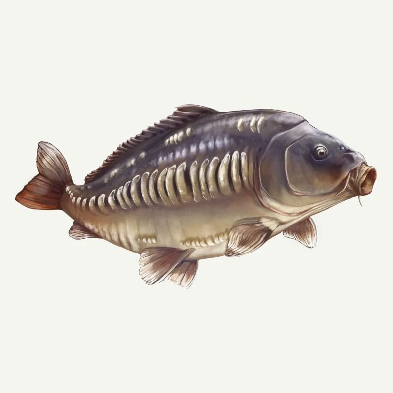 Conception de la pêche à la carpe miroir Pêcheur réaliste