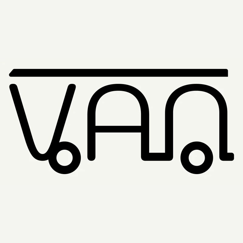 Illustration de Van Camper faite de lettres