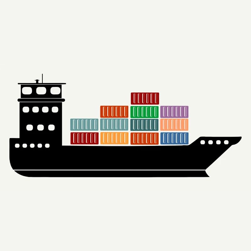 Seecontainerschiff oder Boot mit Containern