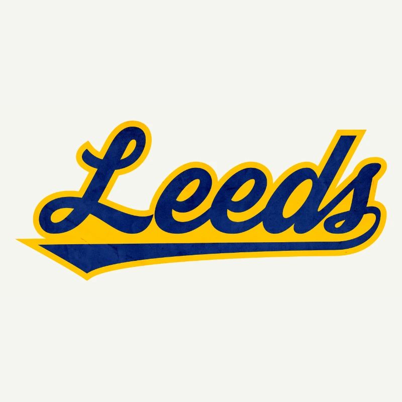 Leeds Script Logo Blau Gelb