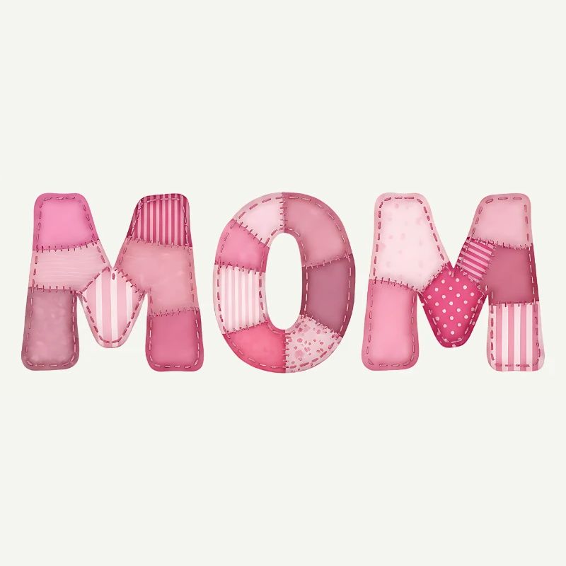 Mom Rosa Patchwork Mutter Motiv