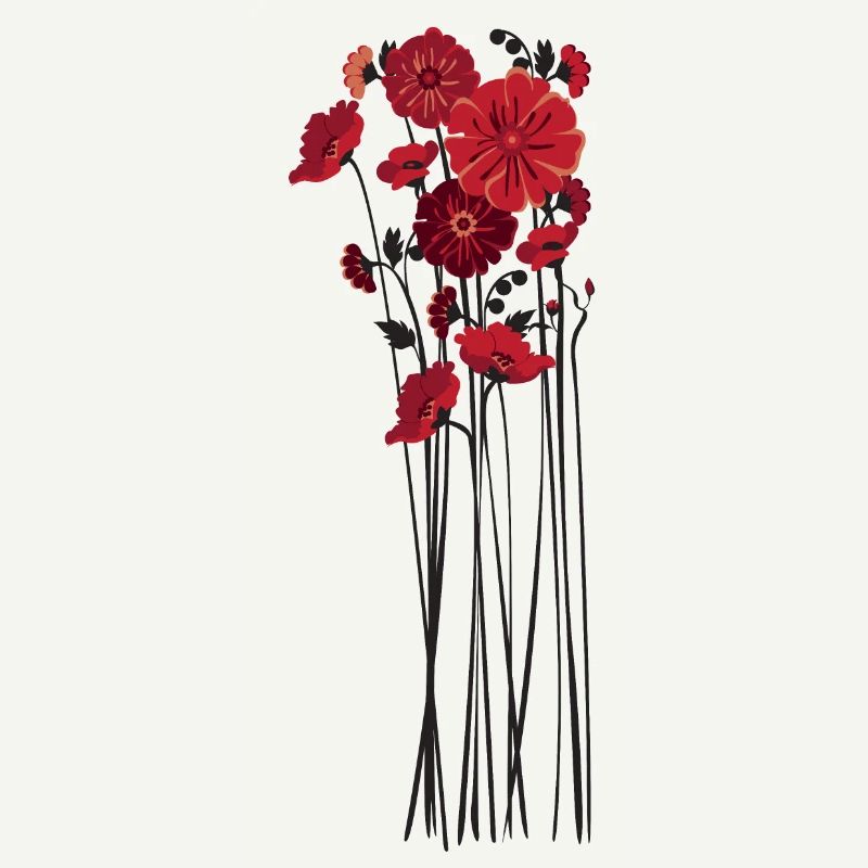 Illustration de fleurs de galets