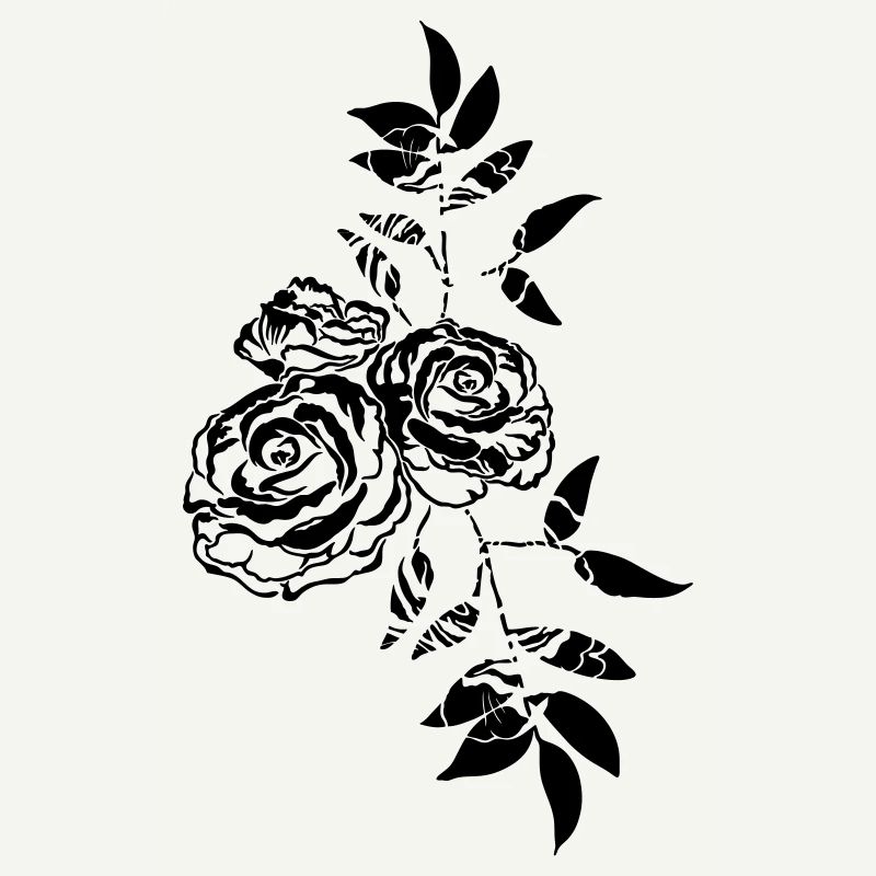 Fleurs de rose Feuilles
