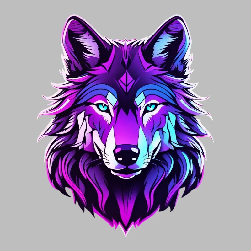 Wolf in neon colors