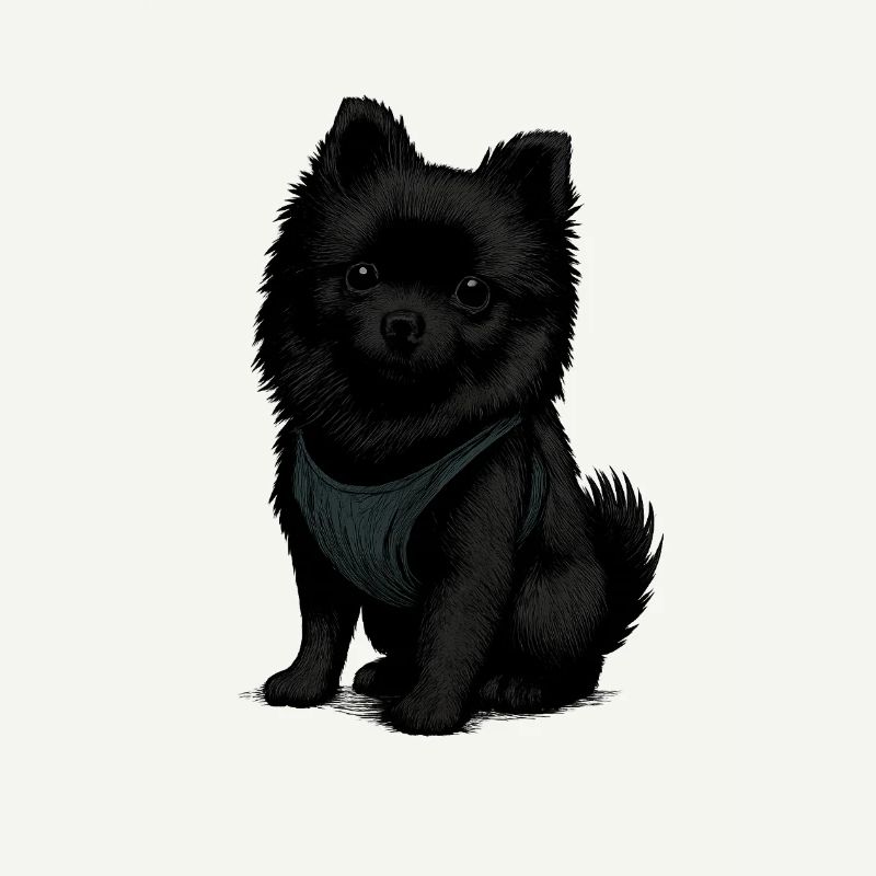 Schwarzer Spitz Hund mit Süssenblick